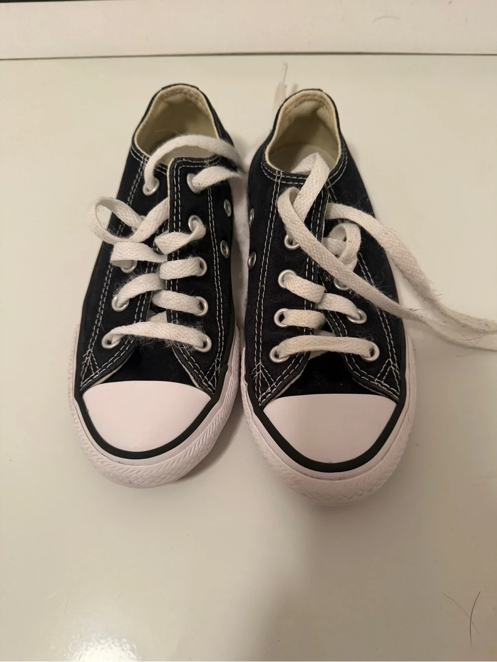 Converse Kids Black and White Canvas Low-Top Sneakers